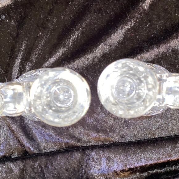 Pair Cherub Angel Candlestick Holders Mikasa Lead Crystal Clear Vintage Decor 2 - Picture 11 of 11